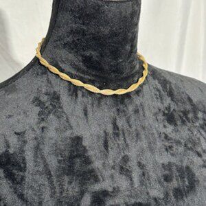 Gold Twisted Rope Necklace - 8 inch Choker